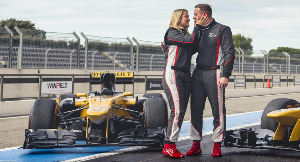  This Couple Got Engaged While Driving F1 Cars In France