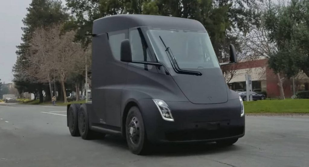  Tesla Semi Prototype Scooped Testing On Public Roads