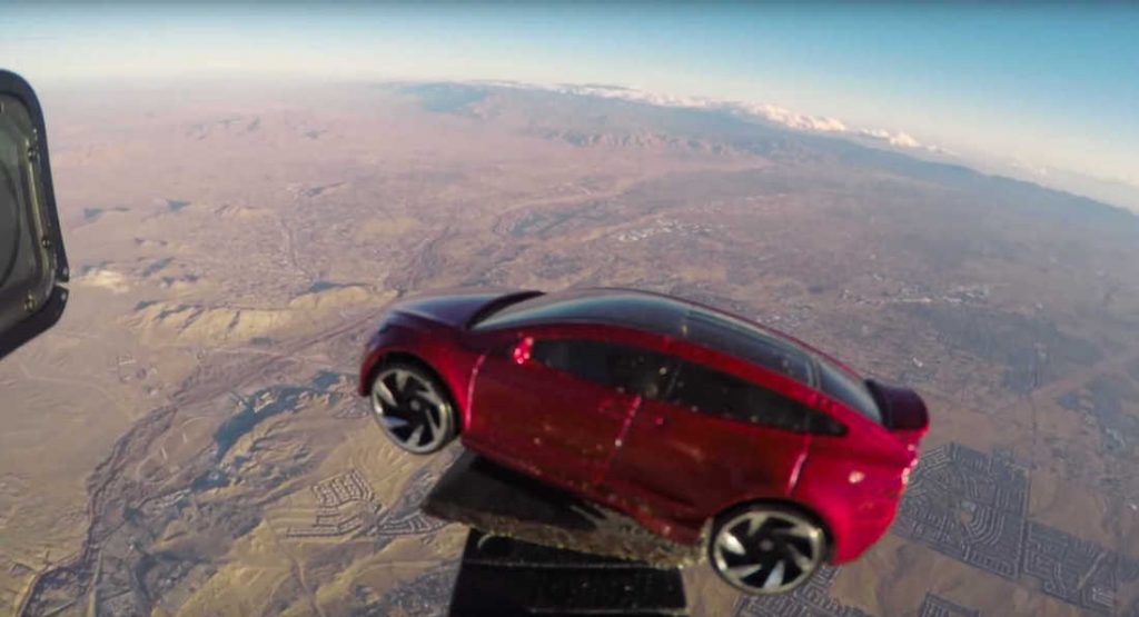 Launching A Tesla Model X Toy Car Into Space Is Insanely