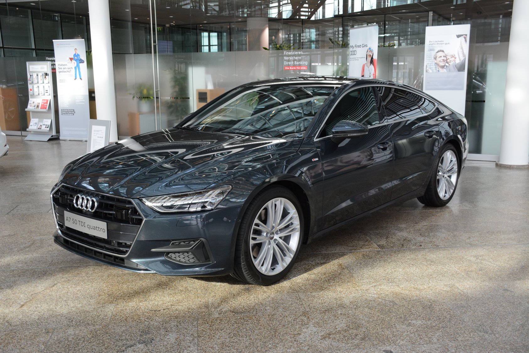 Triton Blue Metallic 2019 Audi A7 Sportback On Display In Ingolstadt Carscoops