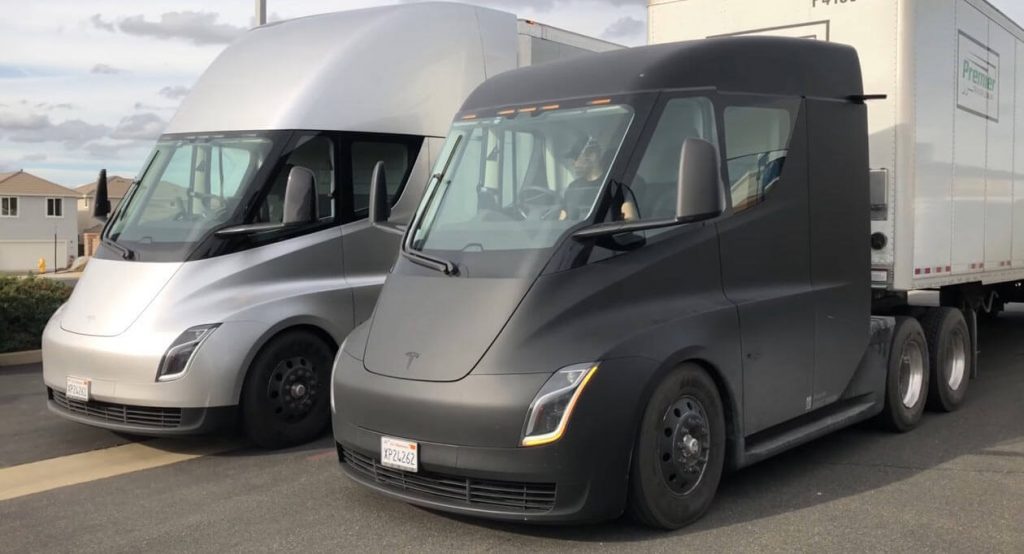  Tesla Semi Prototypes Spied At Supercharger Station