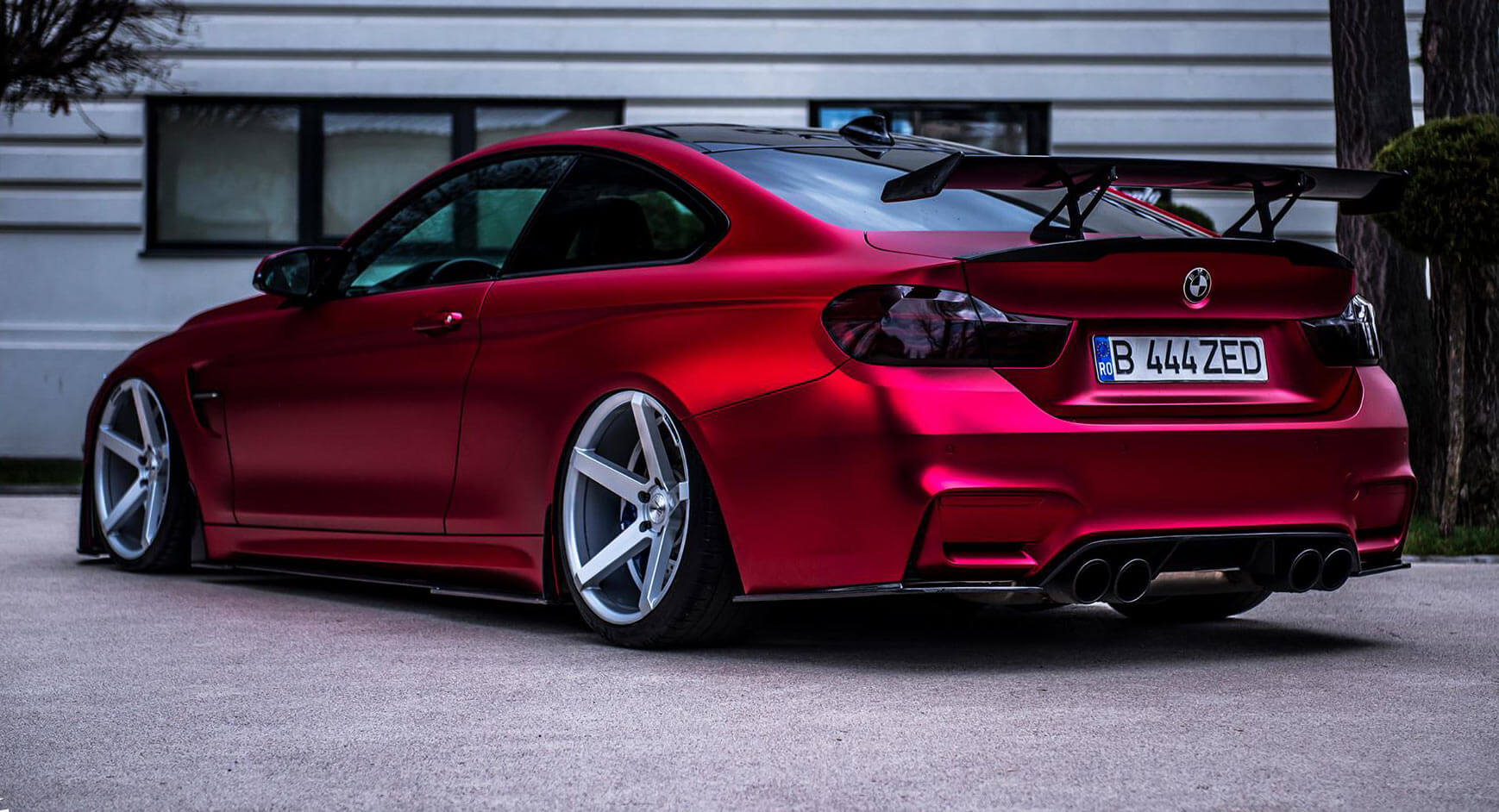 Thumbs Up Or Down? Stanced BMW M4 In Satin Red