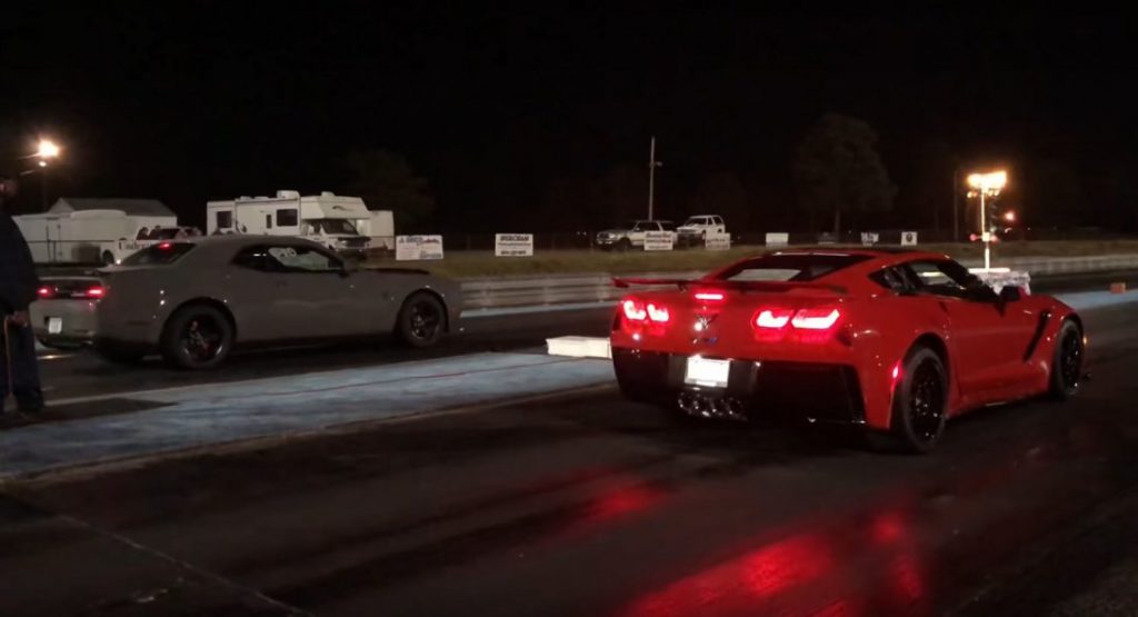  Somehow, A Corvette ZR1 Killed A Dodge Demon On The Strip