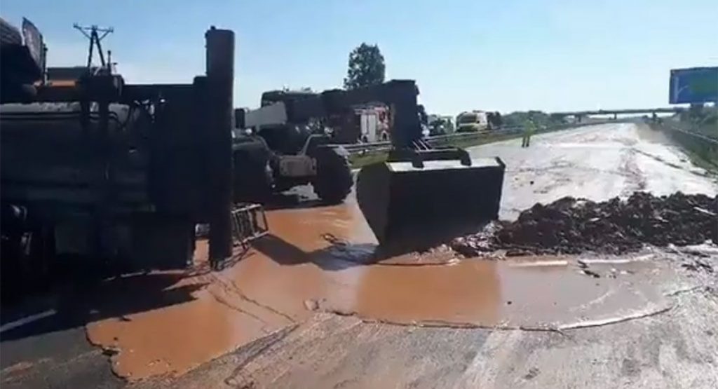  Tanker Crashes And Spills Sweet Chocolate Across Polish Motorway