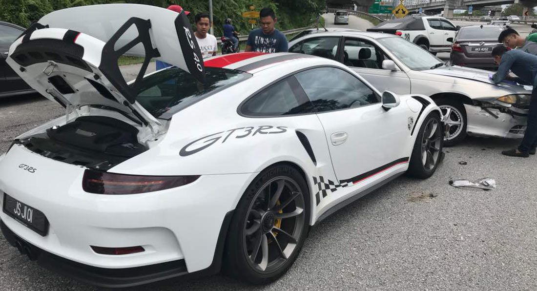 Watch A Speeding Proton Crash Into A Porsche 911 GT3 RS In Malaysia  Carscoops