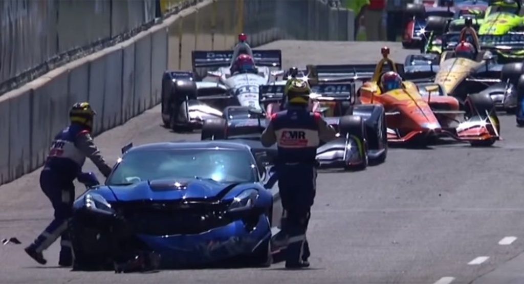  GM VP Crashes Corvette ZR1 Pace Car Before Indy Race