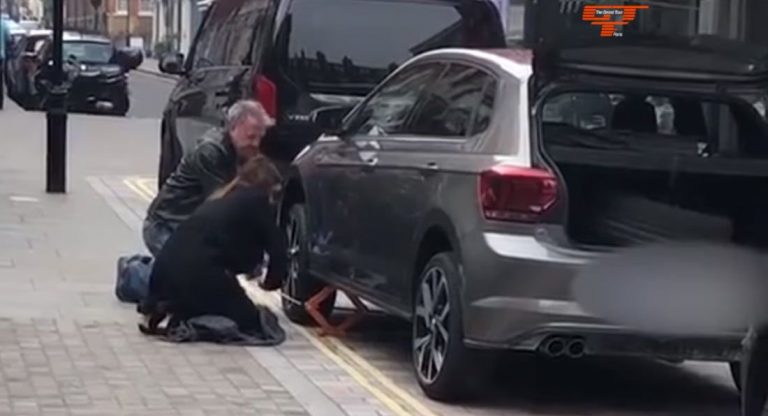 Jeremy Clarkson Caught On Street Helping Young Socialite After She Gets A Flat Tire | Carscoops