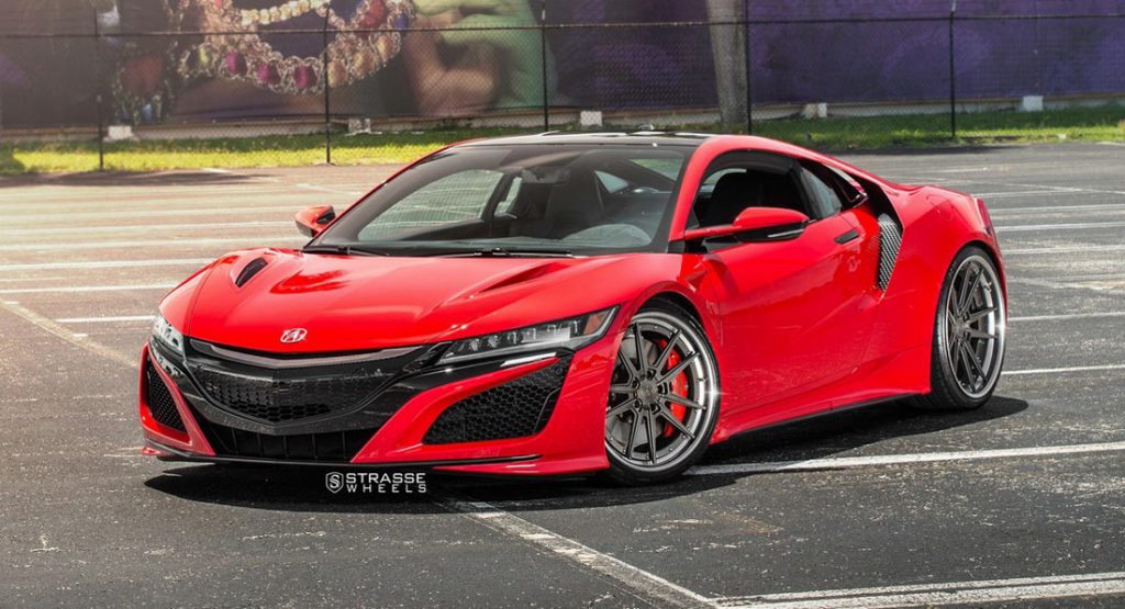  Acura NSX Looks Killer With Strasse Wheels And Curva Red Paint