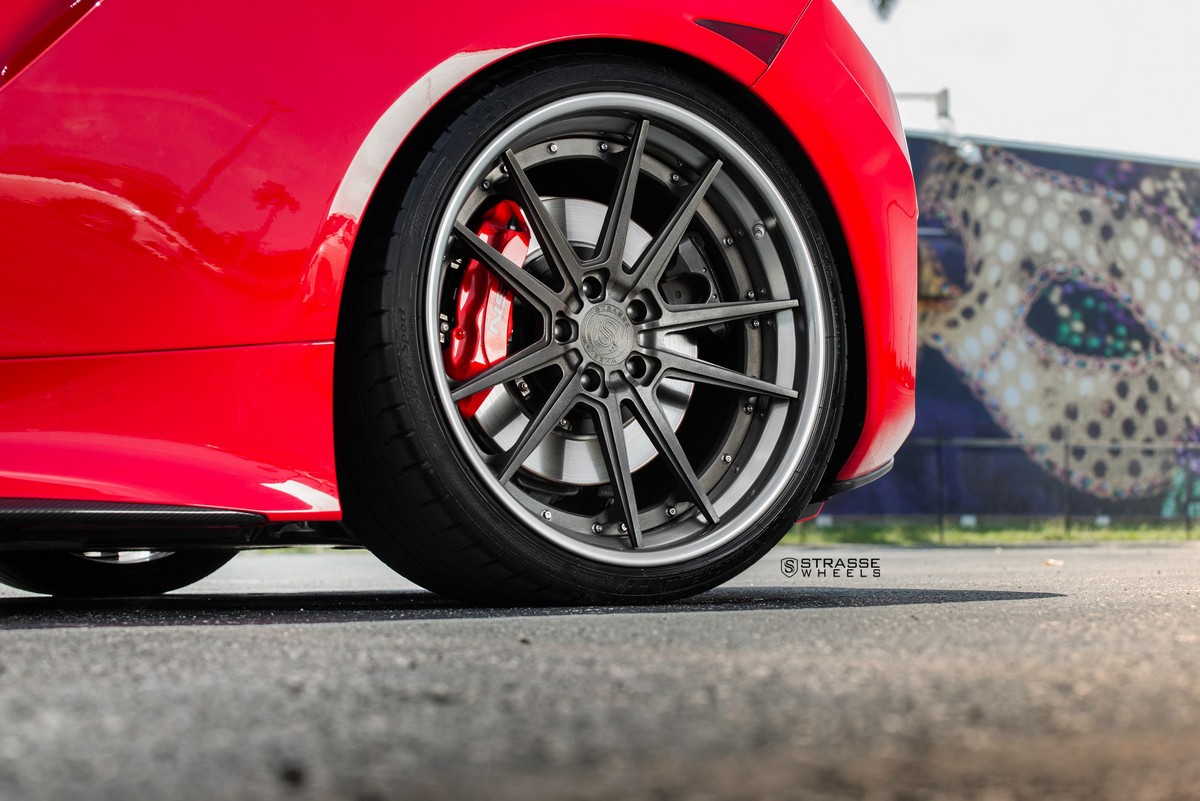 Acura NSX Looks Killer With Strasse Wheels And Curva Red Paint | Carscoops