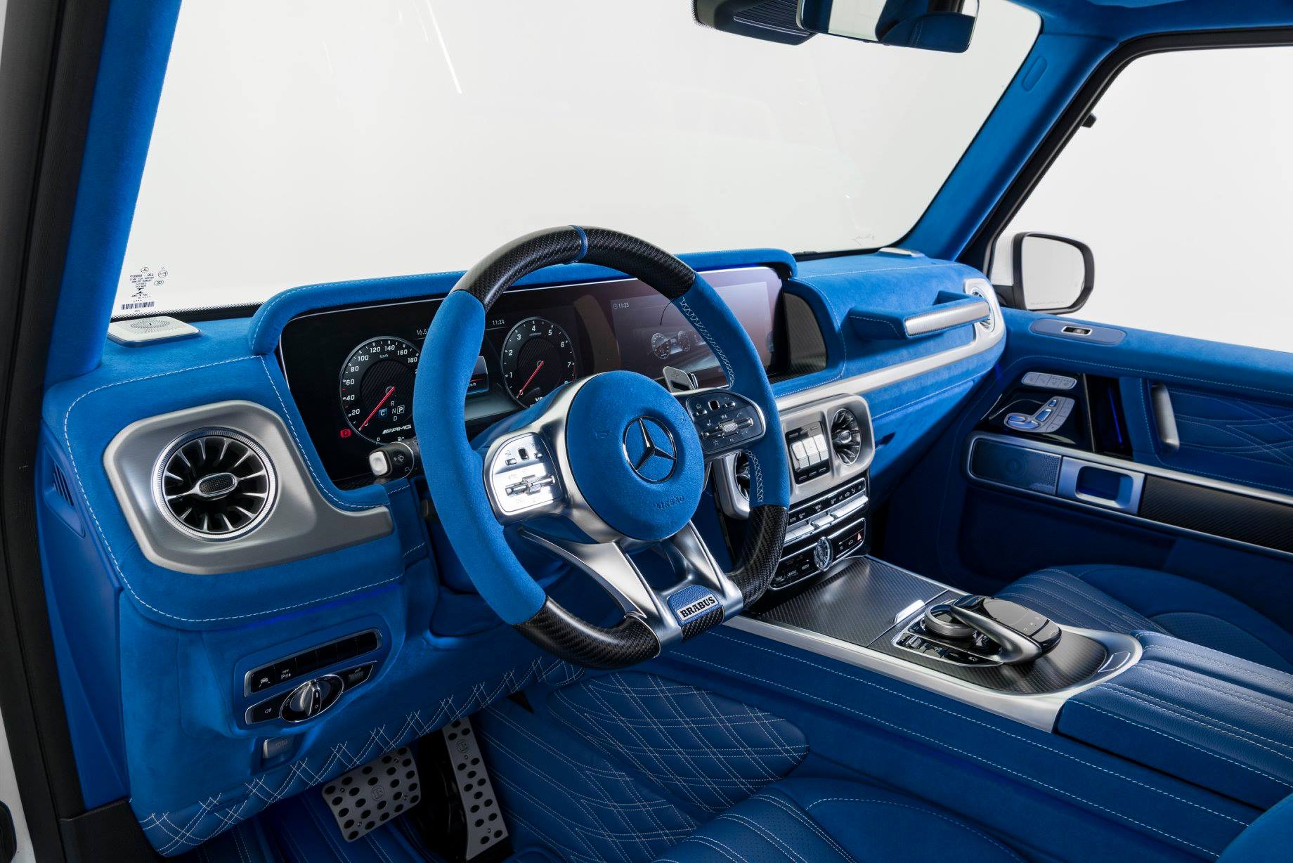 Someone Blew Lots Of Cash To Make His Mercedes Amg G63 Interior Totally Blue Carscoops