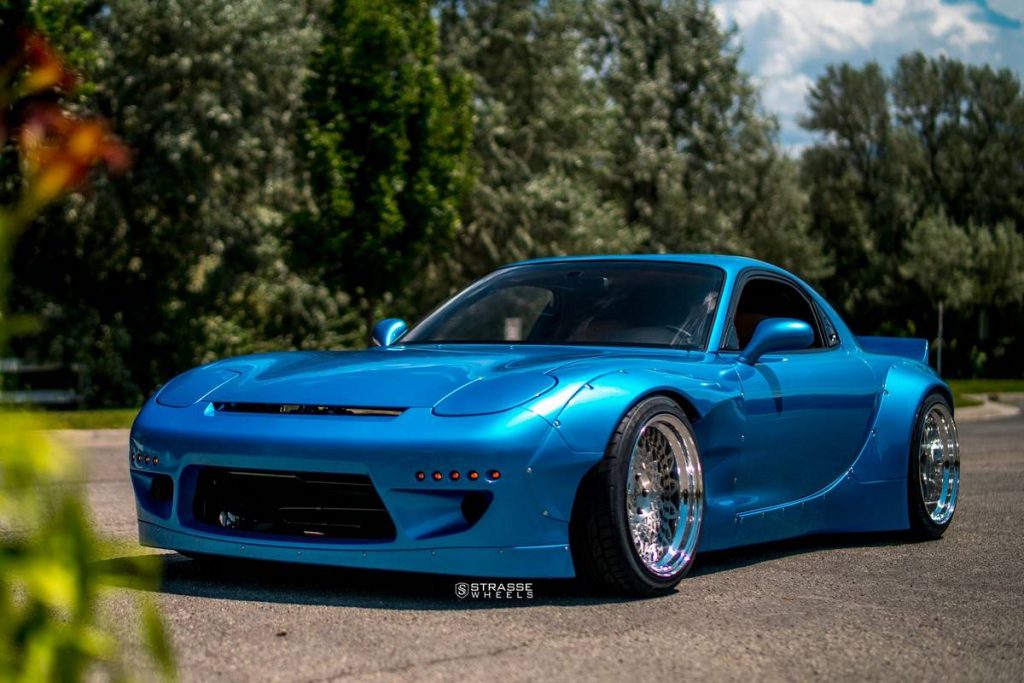 Mazda RX-7 FD Rocks Strasse Wheels And Rocket Bunny Body Kit | Carscoops