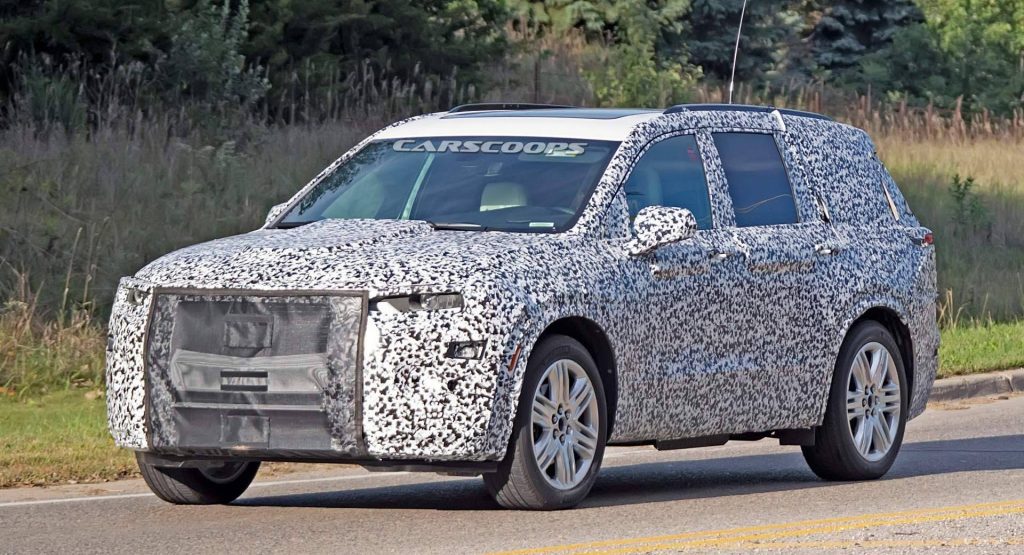 2019-Cadillac-XT6-spy-shots-0 2020 Cadillac XT6 Three-Row Crossover Ditches Padded Camo In Latest Spy Shots