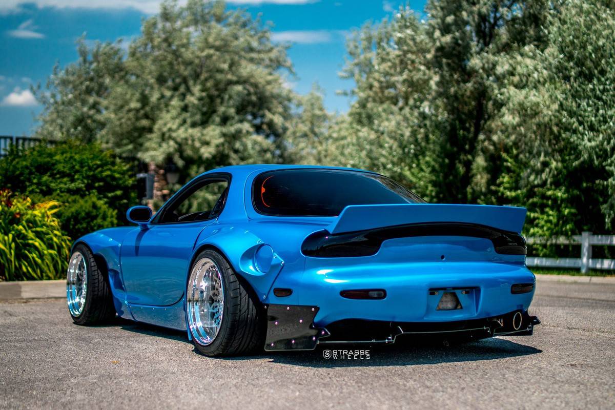 Mazda RX-7 FD Rocks Strasse Wheels And Rocket Bunny Body Kit | Carscoops