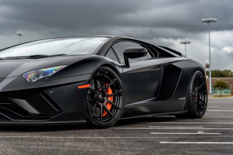 Stealthy Looking Lambo Aventador Tries Custom Wheels For Size | Carscoops