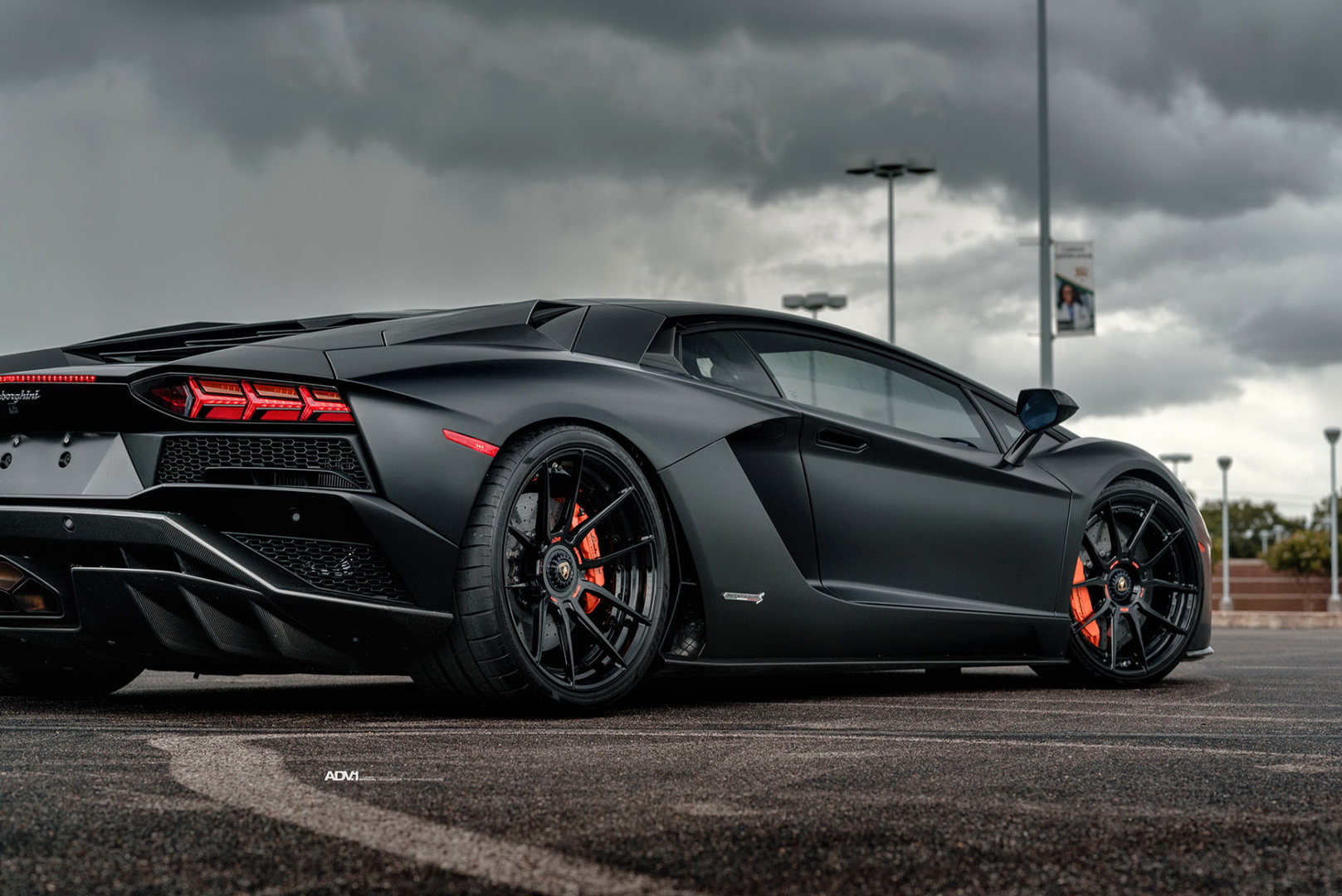 Stealthy Looking Lambo Aventador Tries Custom Wheels For Size | Carscoops