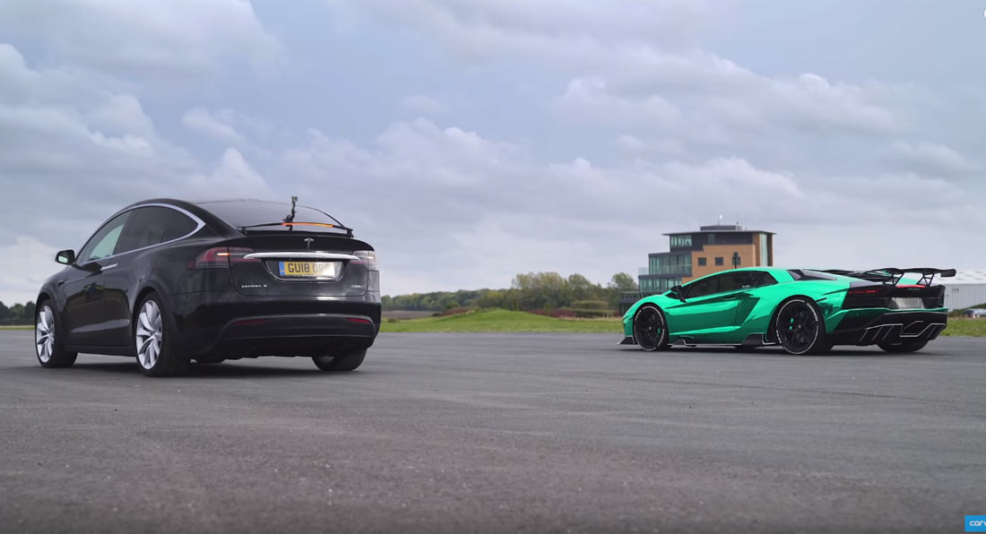 Can The Tesla Model X Keep Up With A Lamborghini Aventador? | Carscoops