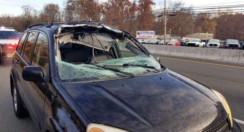  Deer Flies Through Toyota RAV4’s Windshield And Lands In The Back Seat