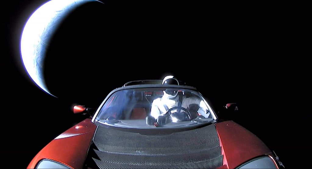  Elon Musk’s Tesla Roadster And Starman Now Cruising Past Mars