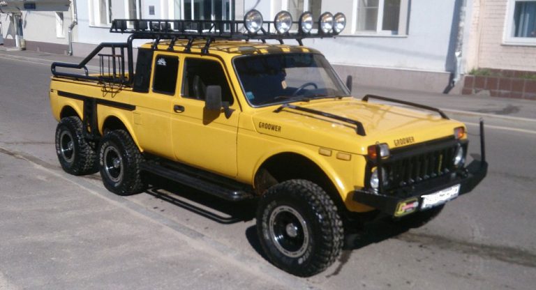 Custom Lada Niva 6×6 Pickup Is A Poor Man’s Mercedes-AMG G63 6×6 ...