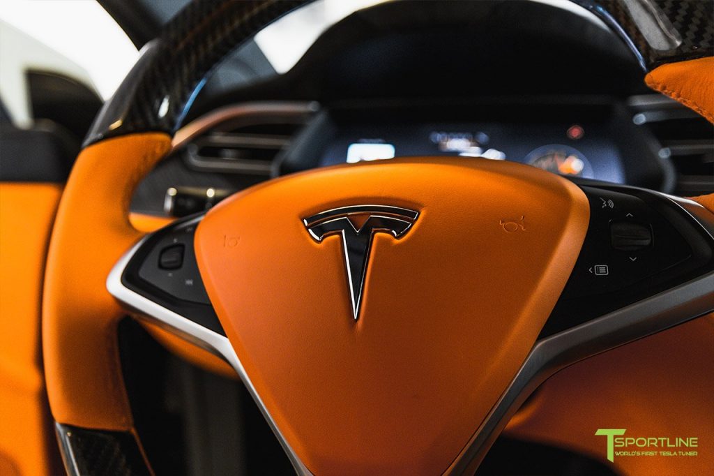 Orange And The All Black Meet T Sportlines Widebody Tesla