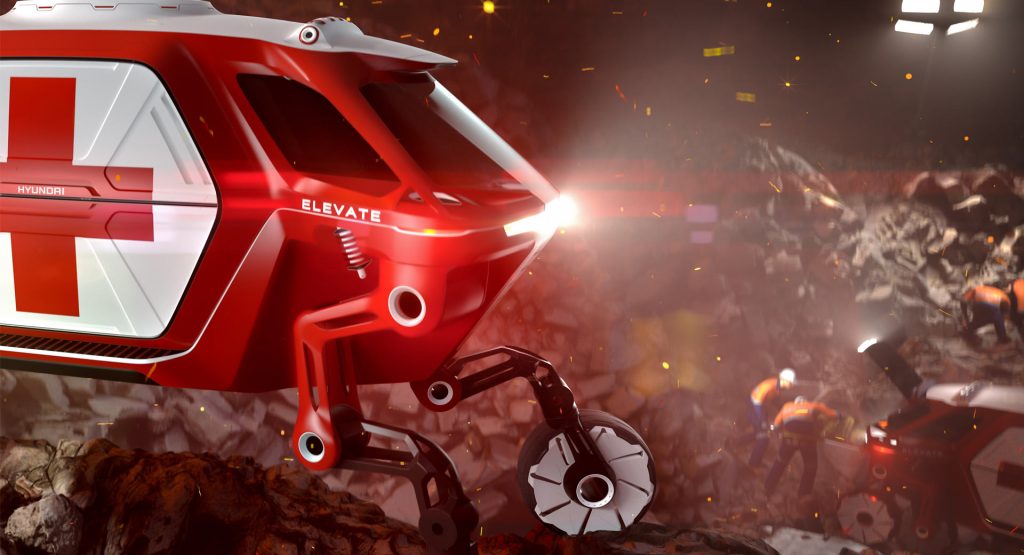  Hyundai Cradle Concept Is A Rescue Vehicle That Can “Walk” Over Debris