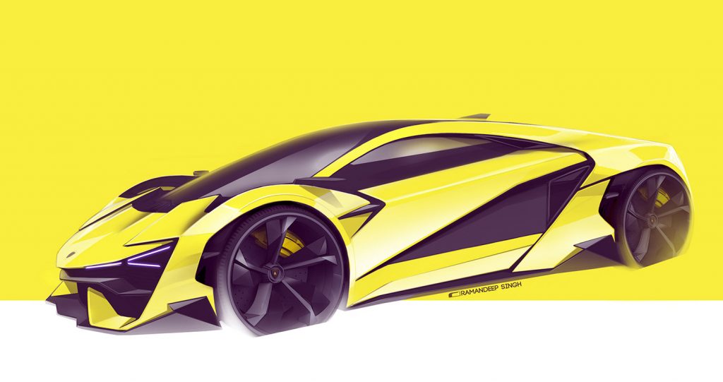 Lamborghini Trono is a Futuristic All-Electric Hypercar with a