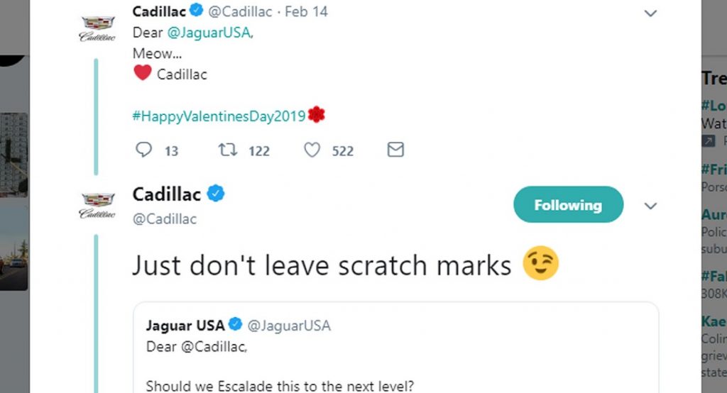  Cadillac Shows Its Flirtatious Side, Sends Racy Tweets To Rivals