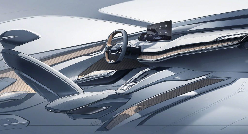  Skoda Vision IV Concept Interior Previewed Ahead Of Geneva Debut