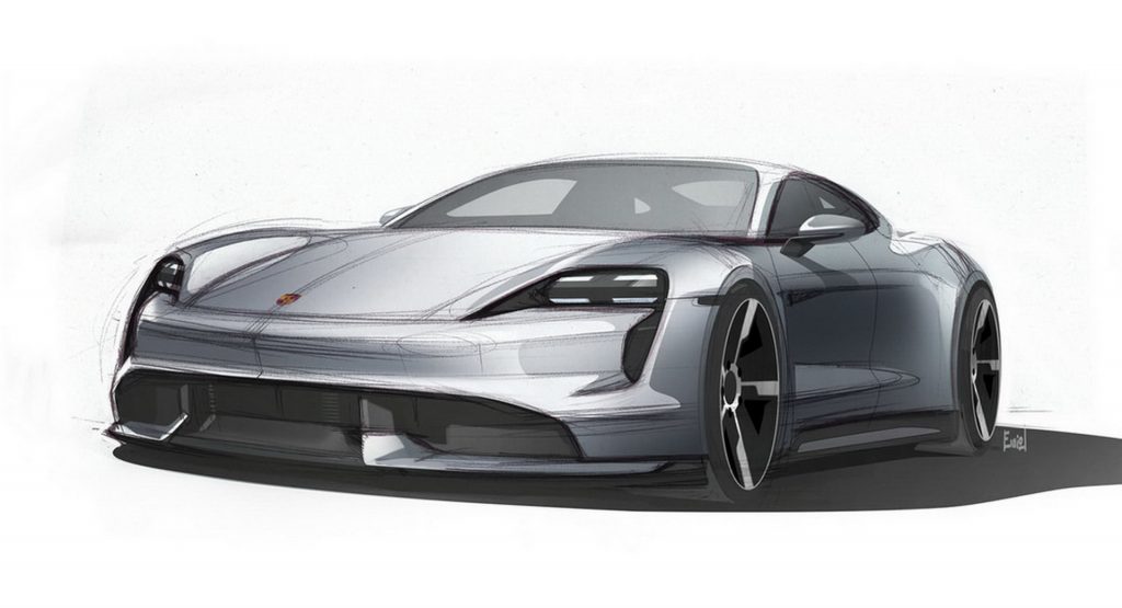  Porsche Taycan Looks Electrifying In New Official Sketches