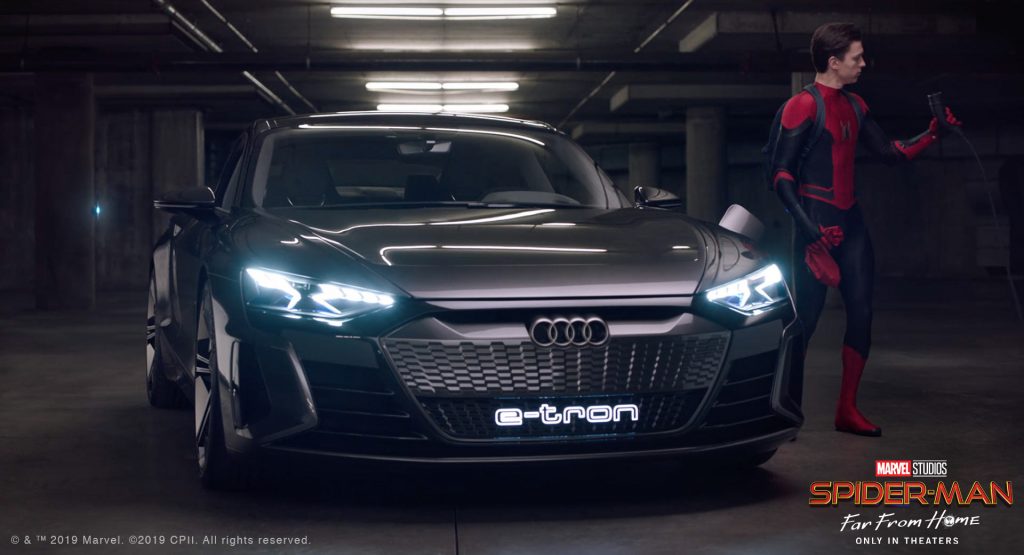  Spiderman Goes Electric, Takes A Spin In The Audi E-tron GT