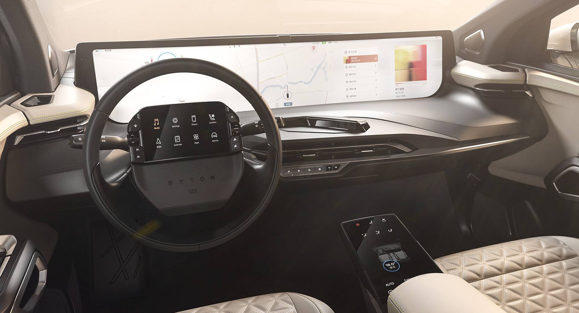 Byton M-Byte Electric SUV Shows Its High-Tech Cockpit In Greater Detail ...