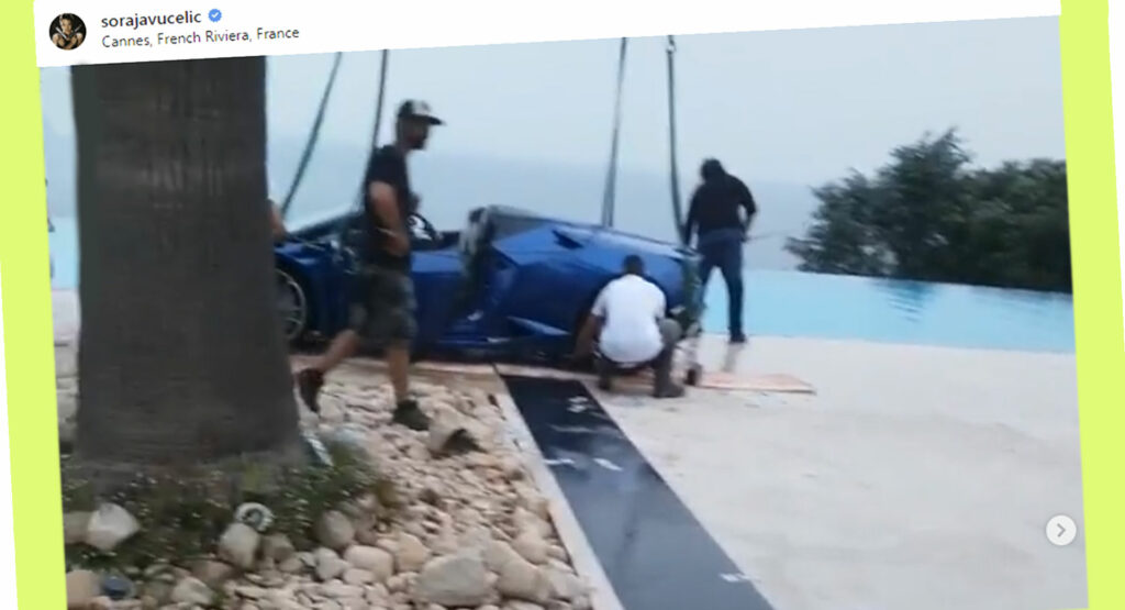  Playboy Model Drives Her Lamborghini Huracan Into Pool, Blames High Heels