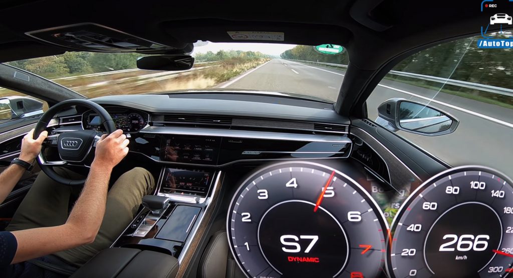  Audi A8 55 TFSI Looks Absolutely At Ease Traveling At 165 MPH