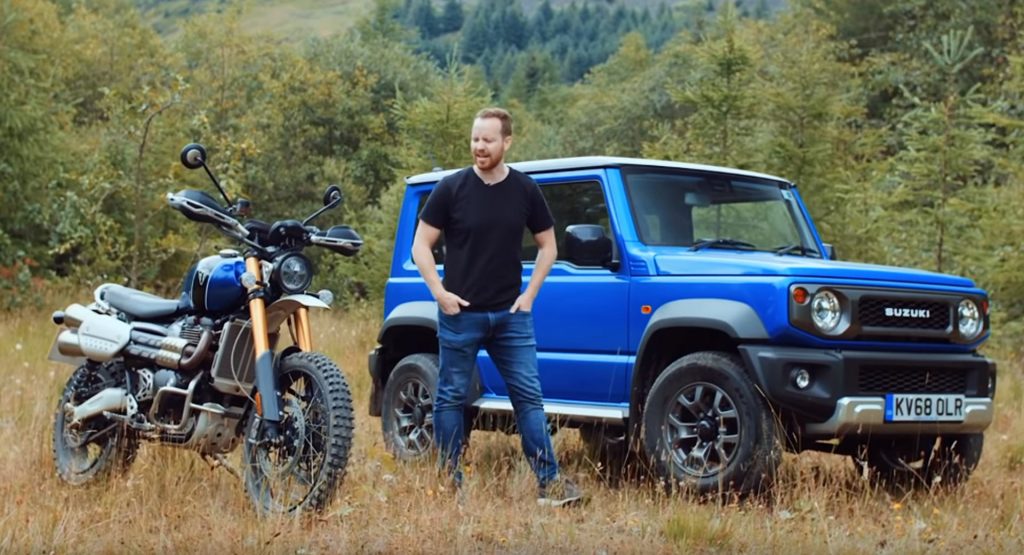  Suzuki Jimny Shows Its Off-Roading Prowess Against A Triumph Scrambler