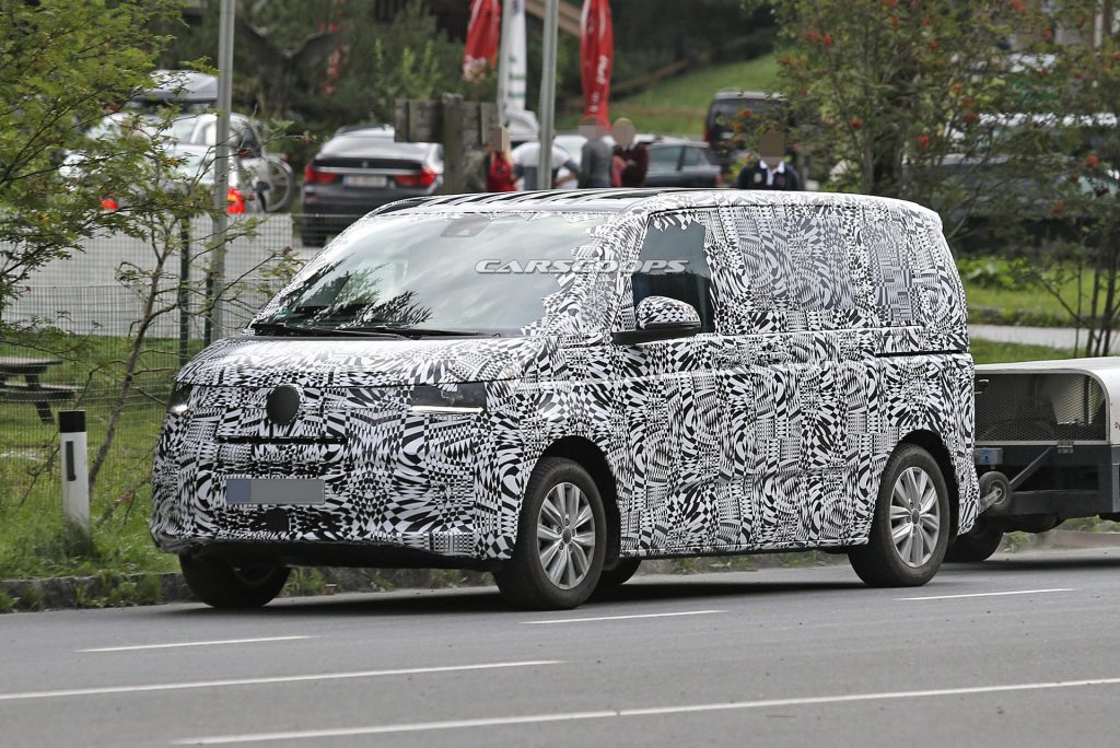 2021 VW T7 Shows Its New Face In Fresh Spy Photos | Carscoops