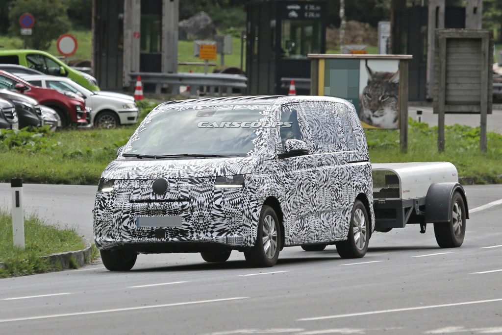 2021 VW T7 Shows Its New Face In Fresh Spy Photos | Carscoops