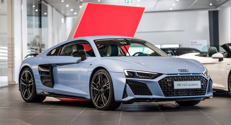 Check Out This Frosted Glass Blue Audi R8 Coupe With A Dual-Tone ...