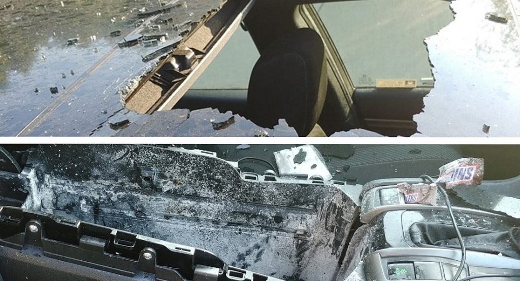  Aerosol Can Turns Into A Rocket As It Blows Through Woman’s Sunroof