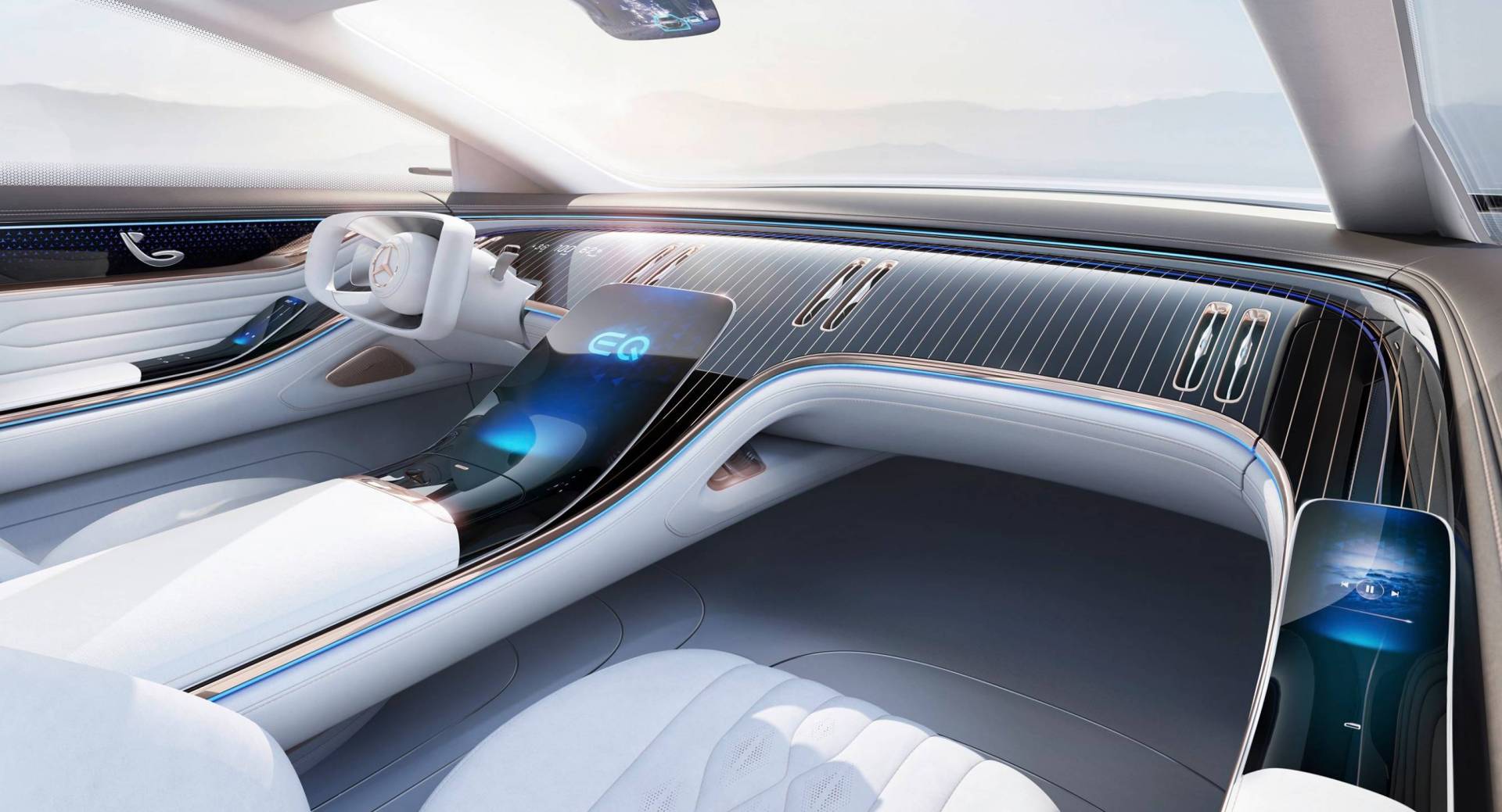 New Mercedes-Benz EQS Study Reveals Futuristic, Lounge-Like Interior
