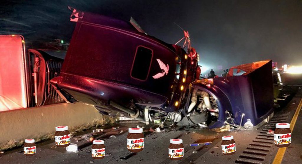  Semi-Truck Carrying 44,000 Lbs Of Nutella Crashes In Michigan