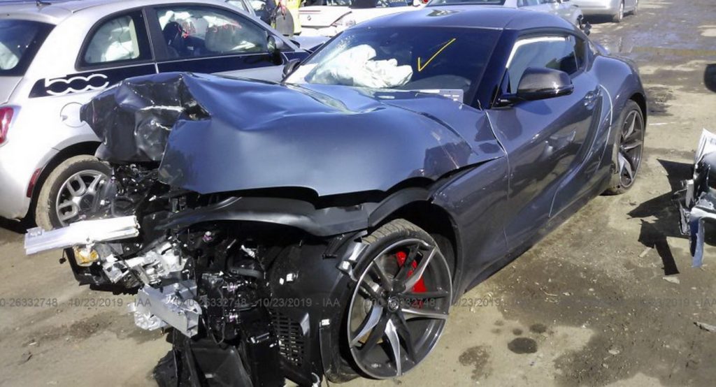  A Wrecked 2020 Toyota Supra Has Hit The Auction Lot With Smashed Front End