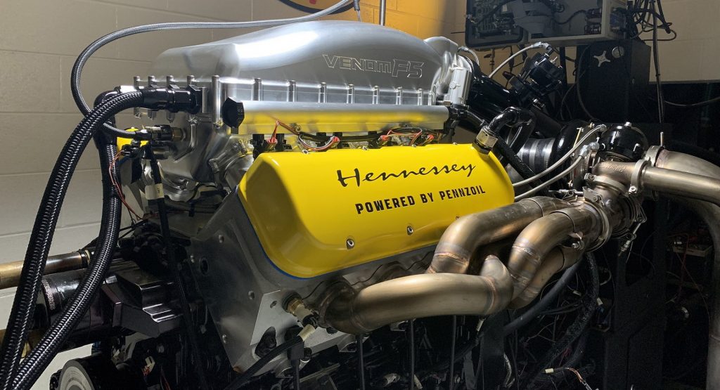  Hennessey Venom F5’s “Fury” V8 Engine Makes 1,817 HP On The Dyno