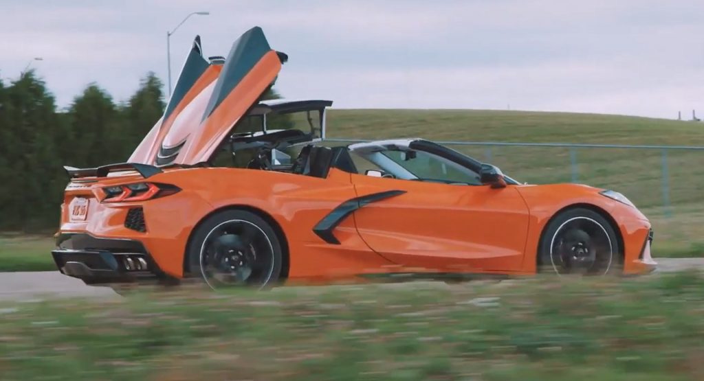  Check Out The Gorgeous 2020 Corvette Stingray Convertible C8 Cruising With Its Top Down