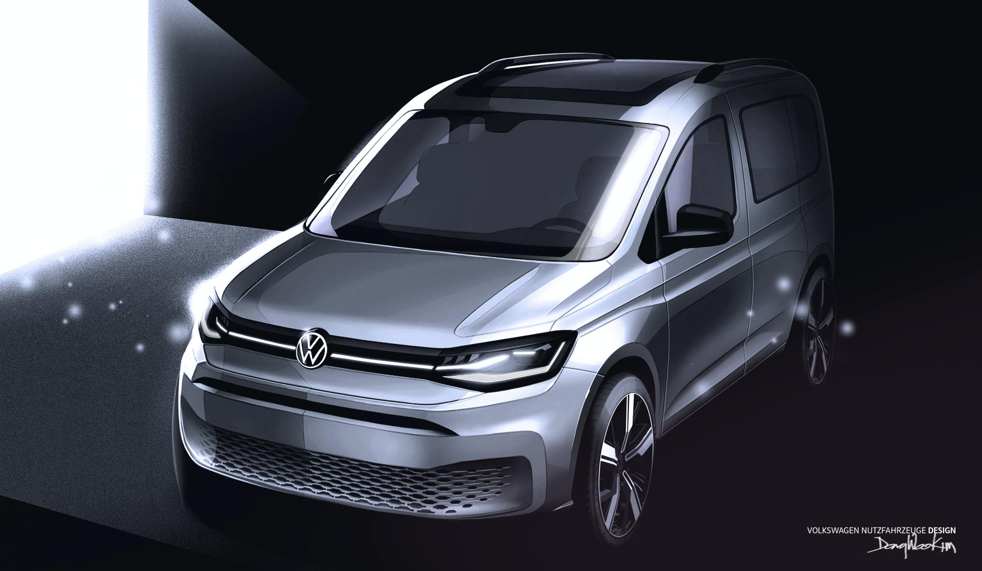 New VW Caddy Previewed In More Realistic Sketches Ahead Of February