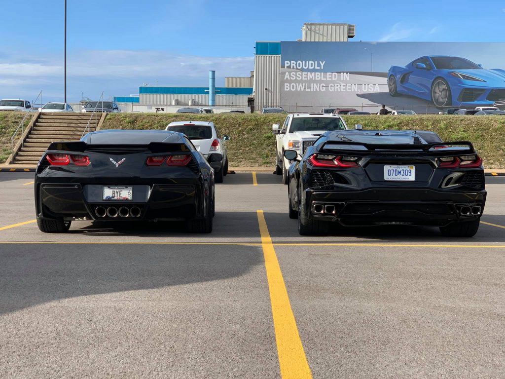 Check Out The C8 Corvette Parked Right Next To The C7 | Carscoops