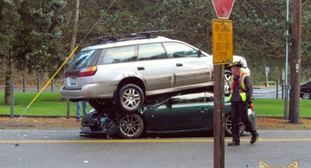  Subaru Outback Goes Bareback On A Toyota 86 In Washington