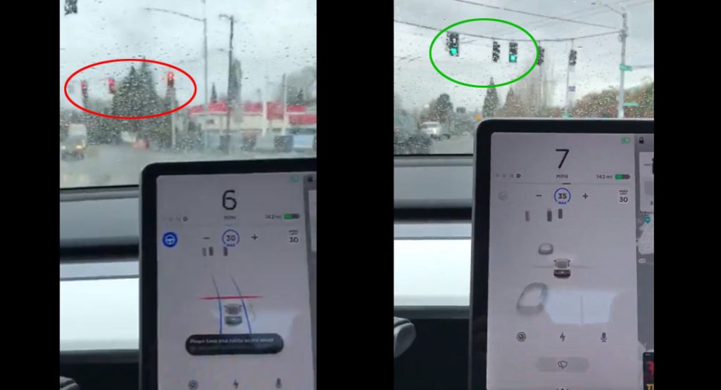  Tesla’s Can Now Stop At Red Lights And Stop Signs