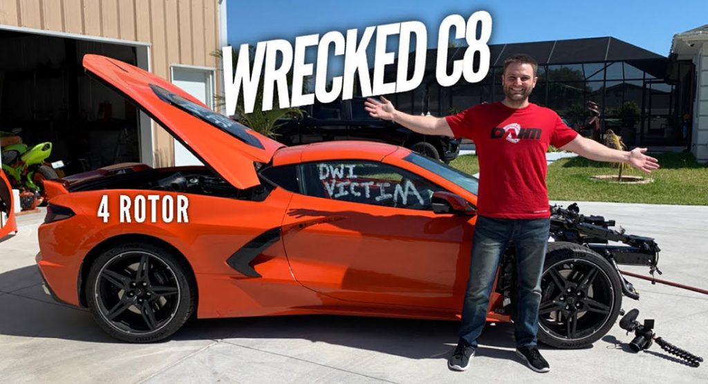  This Wrecked C8 Chevrolet Corvette Is Set To Get A 4-Rotor Engine