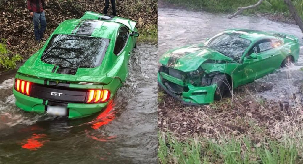  Young Canadian Drifts 3-Day Old New Mustang GT Right Into A Creek