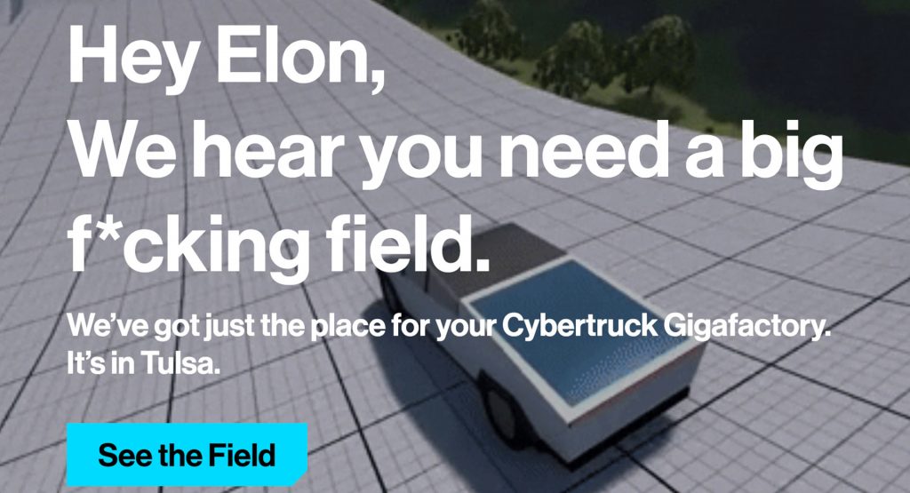  Tulsa Is Promising Tesla A “Big F**king Field” For Cybertruck Factory